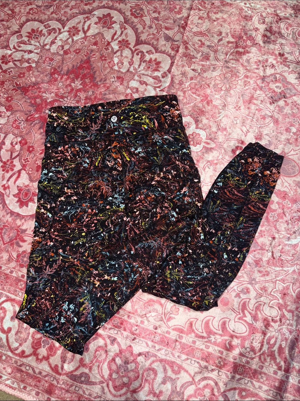 lululemon athletica Black Multicolor Splatter Girls' Leggings